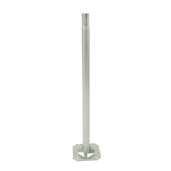 Fixation pour terrasse, plaque 20 x 20 cm x 4 mm, tronçon soudé 1 m Ø 50 x 1,5