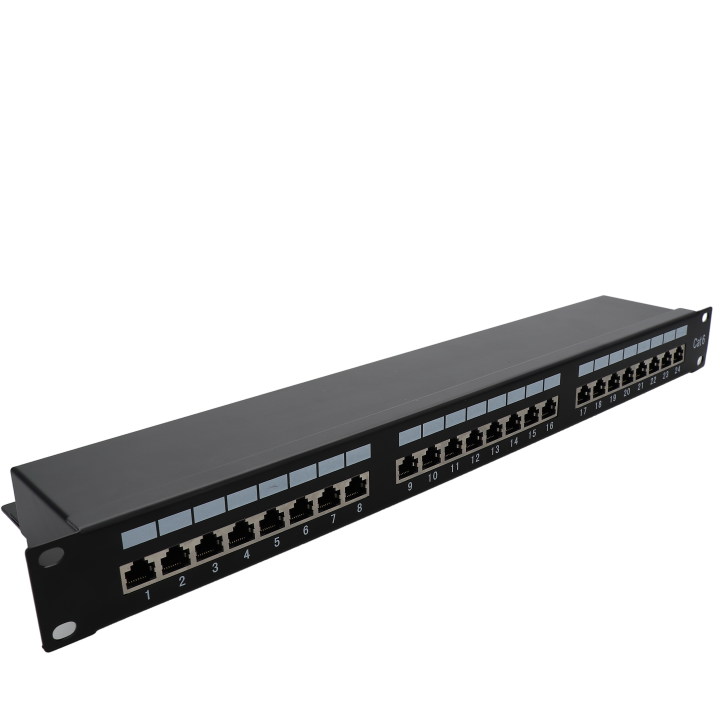 Network patch panel : 24 x RJ45 Cat. 6 chassis connectors